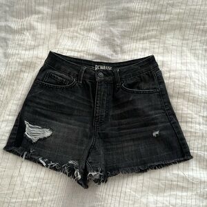 Black jean shorts